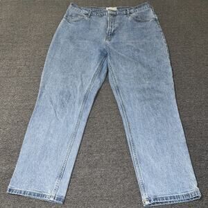 Everlane The Original Cheeky Jeans Women 33 Blue Denim Cropped High Rise Pockets